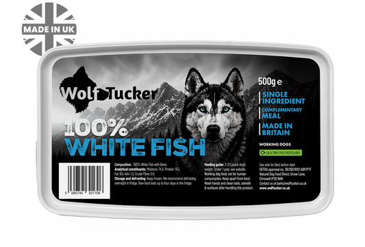Wolf Tucker Working Dog Naked White Fish